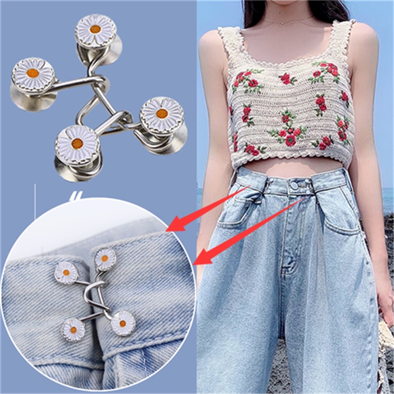 Nút Kim Loại Hình Hoa Cúc Điều Chỉnh Được Trang Trí Quần Jean
