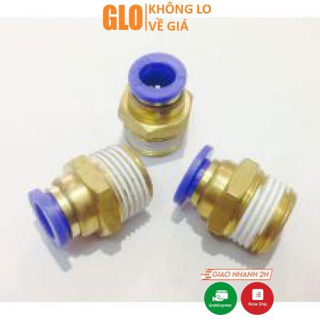 2 Cút Đầu Bơm Ren 13 Ống Phi 8 Nối Nhanh Cho Máy Phun Sương Đầu Nối Máy Lọc 13/8