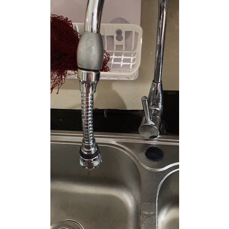 Đầu vòi inox Turbo flex nối vòi rửa bát xoay 360 độ