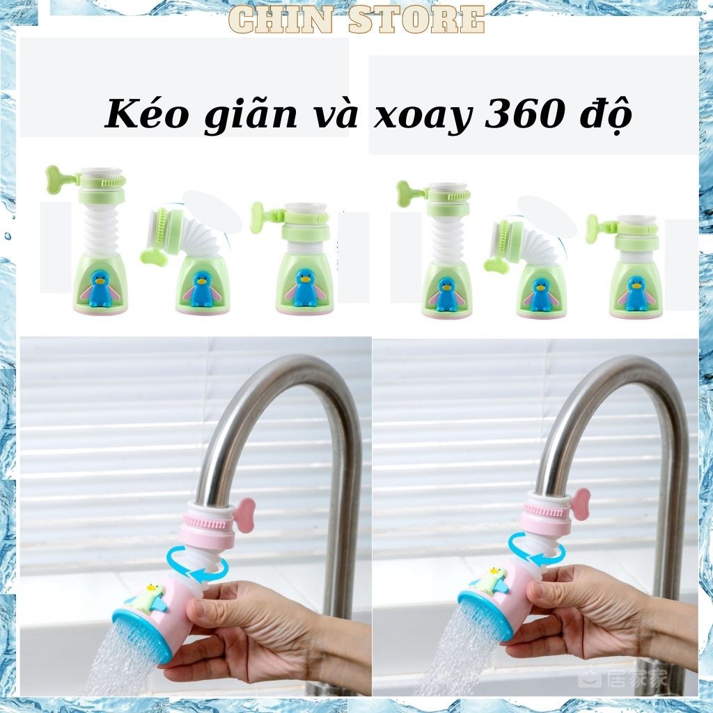 Đầu lọc nước trực tiếp tại vòi đa năng xoay 360 độ chim cánh cụt vẫy 12*5cm