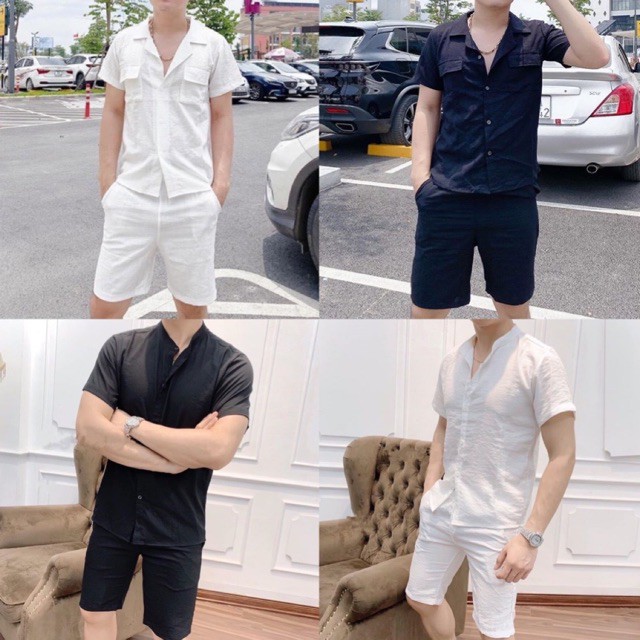 [2 Mẫu] Bộ Đũi Nam Cổ Tàu, Cổ Bẻ, Bộ Hè Nam Chất Đũi Cao Cấp Mặc Cực Nhẹ, Cực Mát Mẫu Hot 2020 | BigBuy360 - bigbuy360.vn