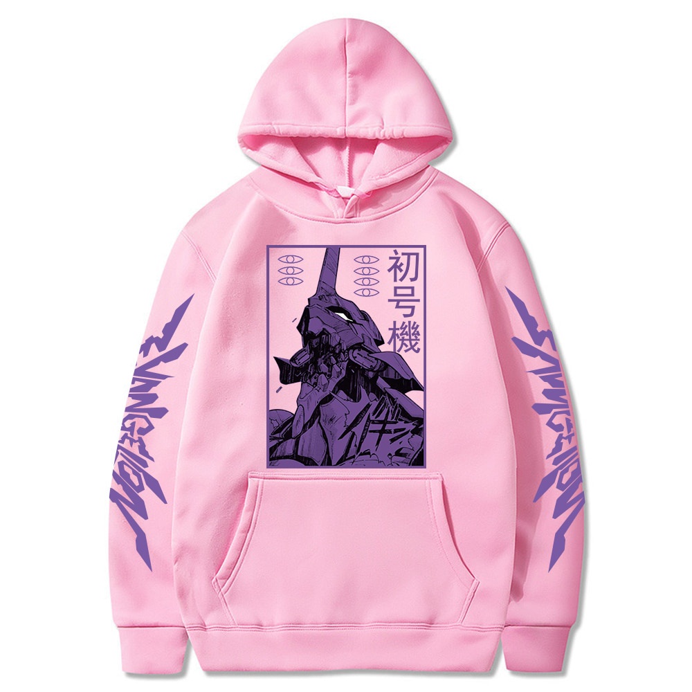 Áo hoodie in hình anime evangelion phong cách đường phố cá tính cho nam và nữ