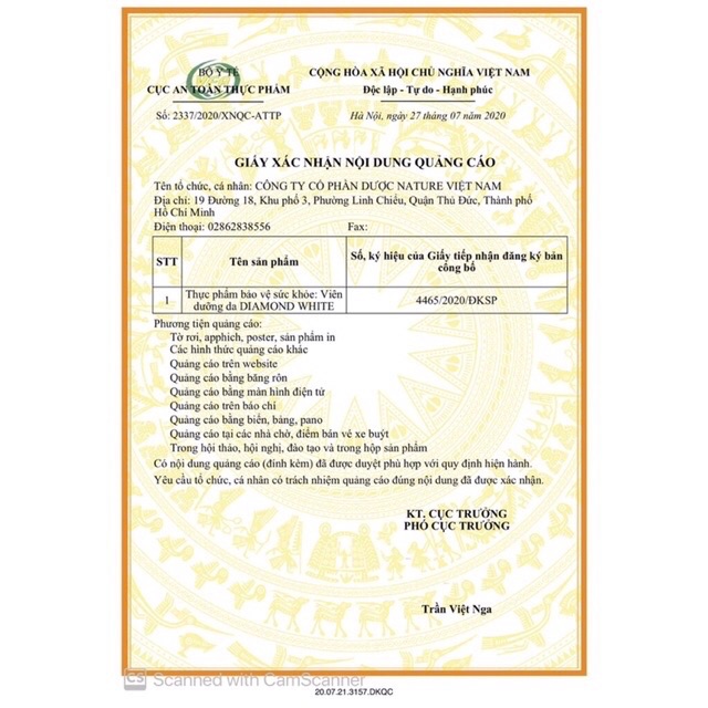 Viên uống trắng da Diamond White