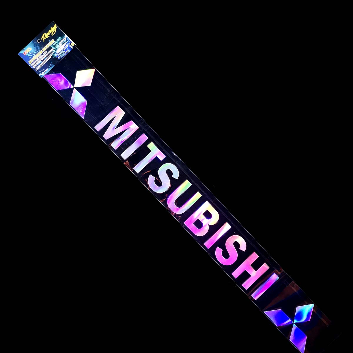 Miếng dán hình chữ Mitsubishi phản quang trang trí cho kính chắn gió xe hơi 