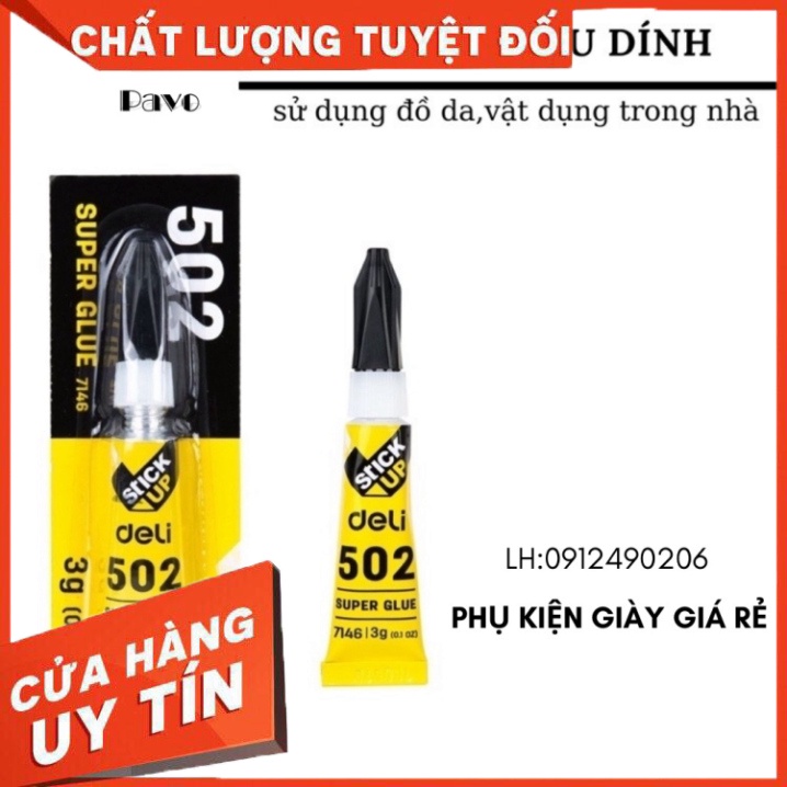Keo Dán 502 Deli E7146 Đa Năng Dán Giày Dép, Dán Túi Xách, Dán Gốm Sứ Siêu Chắc (3g) - Hàng mới về