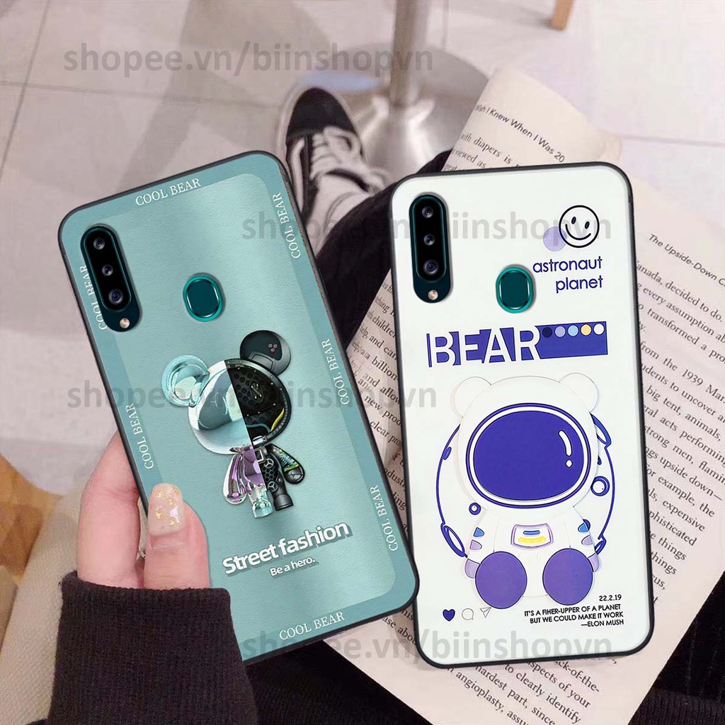Ốp Samsung A20s hình gấu bear brick đẹp độc lạ, thời trang, cá tính