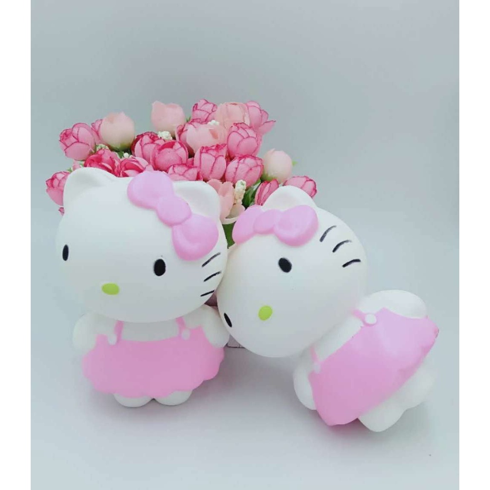 Squishy Lớn Hình mèo hello kitty màu hồng Đồ Chơi Xốp Giảm Stress Hình mềm mịn dễ Thương đàn hồi Cho Bé