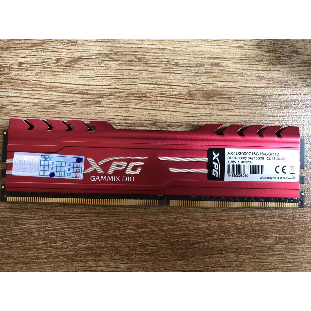 Ram DDR4 Adata 16GB Bus 3000Mhz XPG Gammix D10 (AX4U3000716G16A-SR10) - Bảo hành chính hãng 60 tháng 95