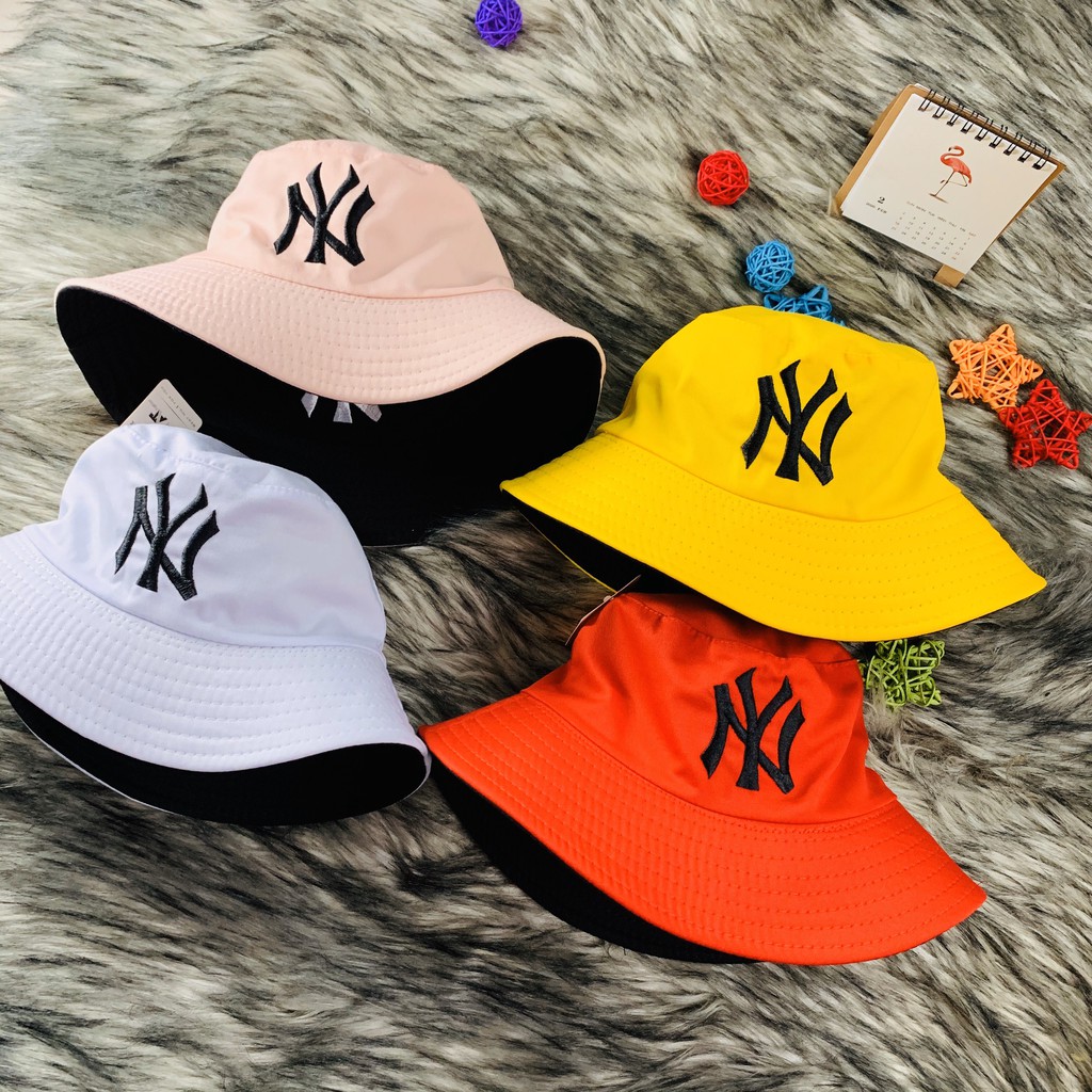 Nón Bucket / Nón Vành Tròn 2 Mặt Thêu Logo NY N001