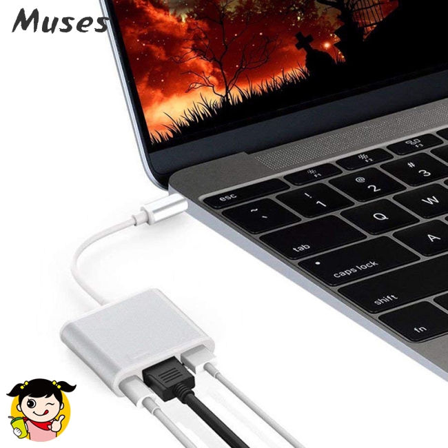 Thiết bị chuyển đổi USB loại C Hub HDMI 4K USB-C có cổng USB 3.0 và cổng sạc 3.1 | BigBuy360 - bigbuy360.vn