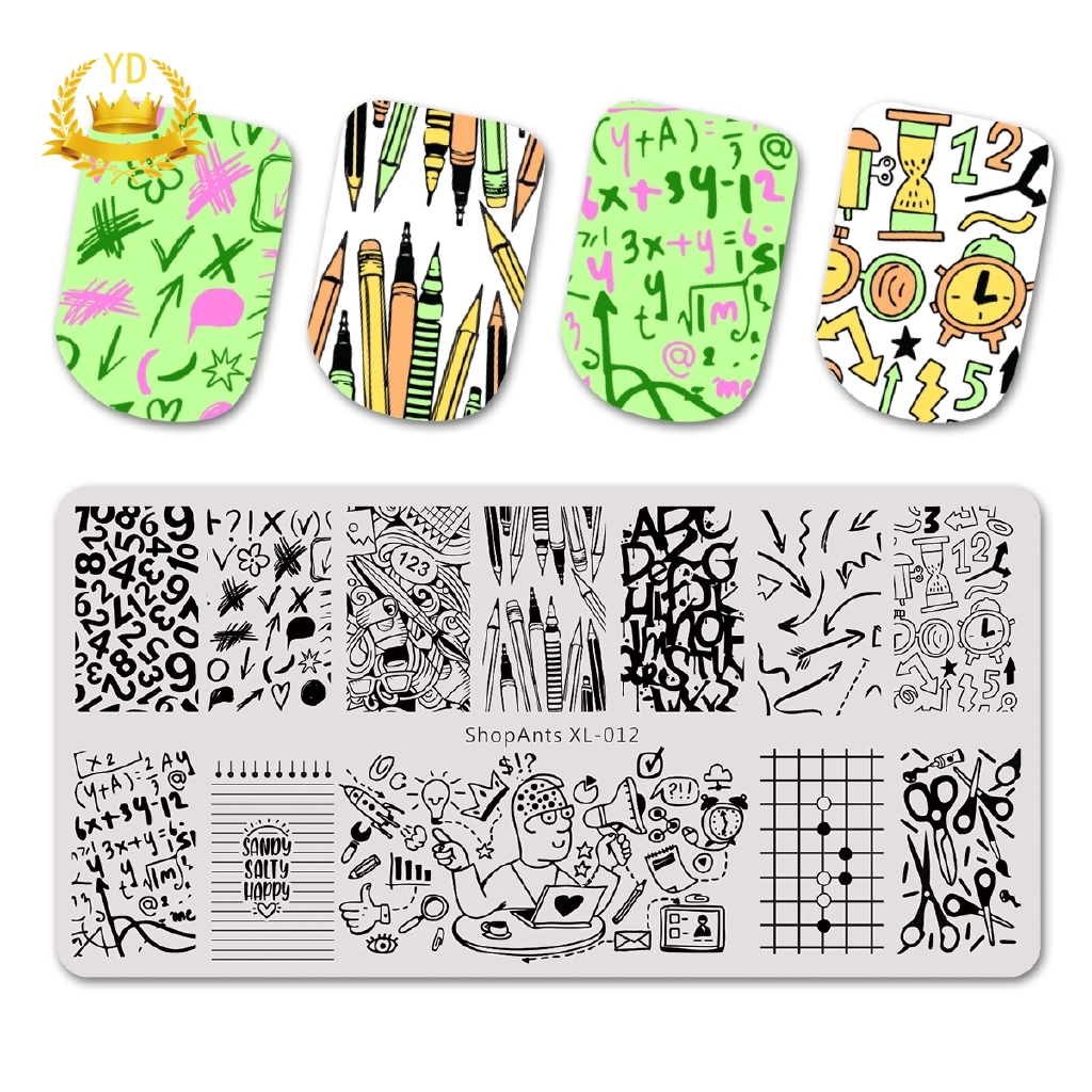 [Hàng mới về] Tấm khuôn dập trang trí móng tay với nhiều họa tiết hợp thời trang tiện dụng