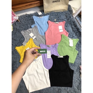 Áo ba lỗ dáng croptop chất gân mềm mịn - 8 màu - Hình thật chính chủ độc quyền