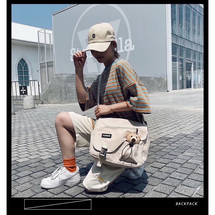 Túi đeo chéo nắp bầu Fashion ulzzang size to (vừa a4)