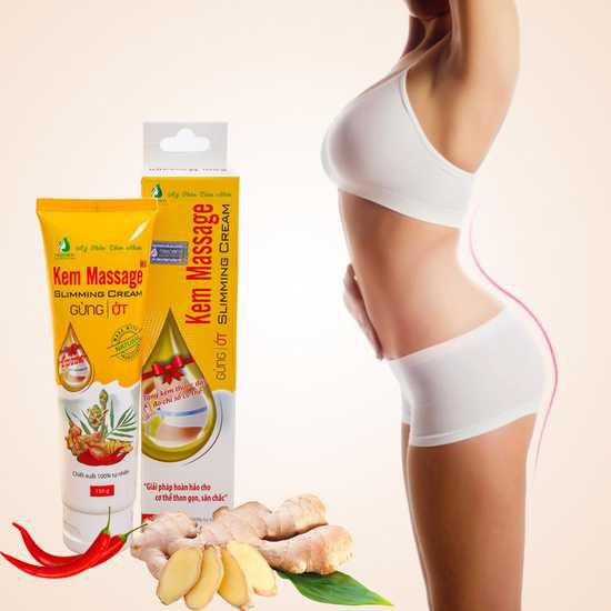 Kem massage tan mỡ Slimming Cream gừng, ớt 100% tự nhiên