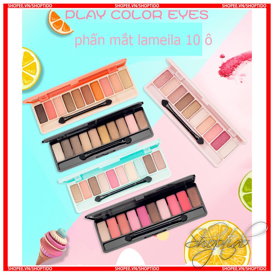 Phấn mắt 10 ô Lameila Play Color Eyes nội địa Trung La Mei La NO:3596