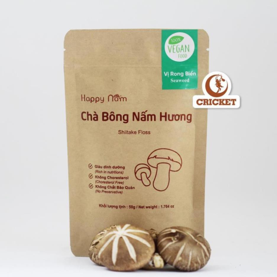 Nấm Hương Sấy Lá Chanh Và Chà Bông Nấm Hương Happy Nấm Giàu Dinh Dưỡng Cho Người Ăn Chay (40g - 50g) [Helifood]