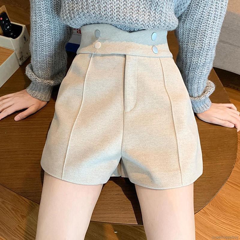 Quần Short Nữ Lưng Cao Ống Rộng