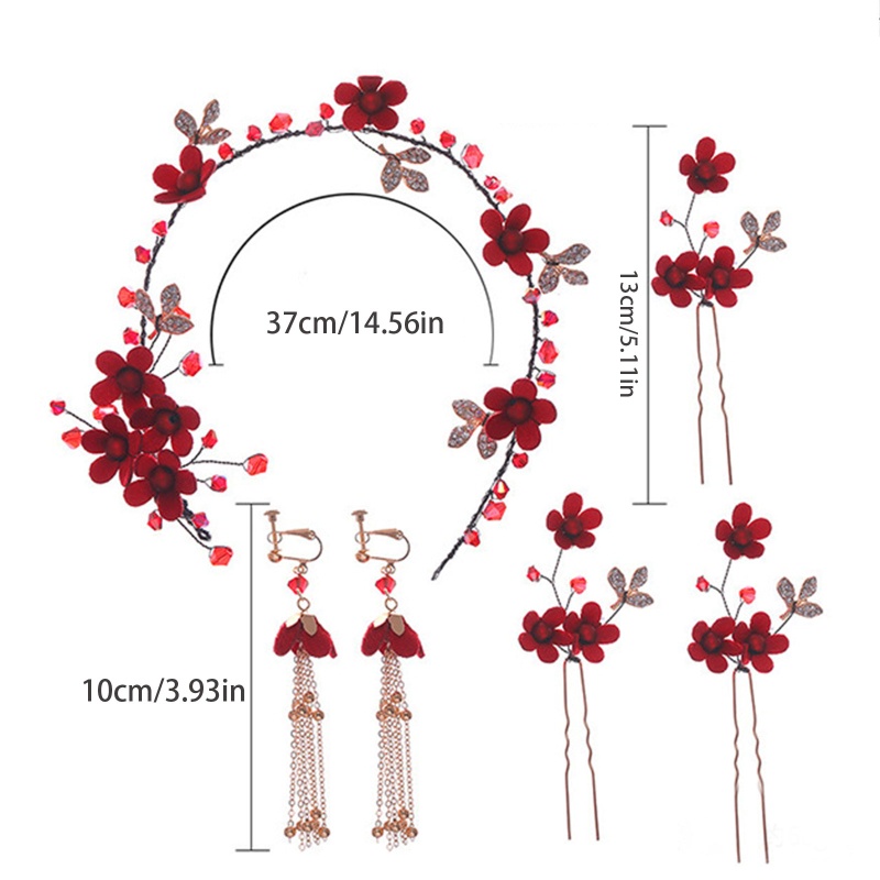 Kẹp Tóc Chữ U Bằng Hợp Kim Đính Hoa Phong Cách Trung Quốc Thanh Lịch Dành Cho Nữ