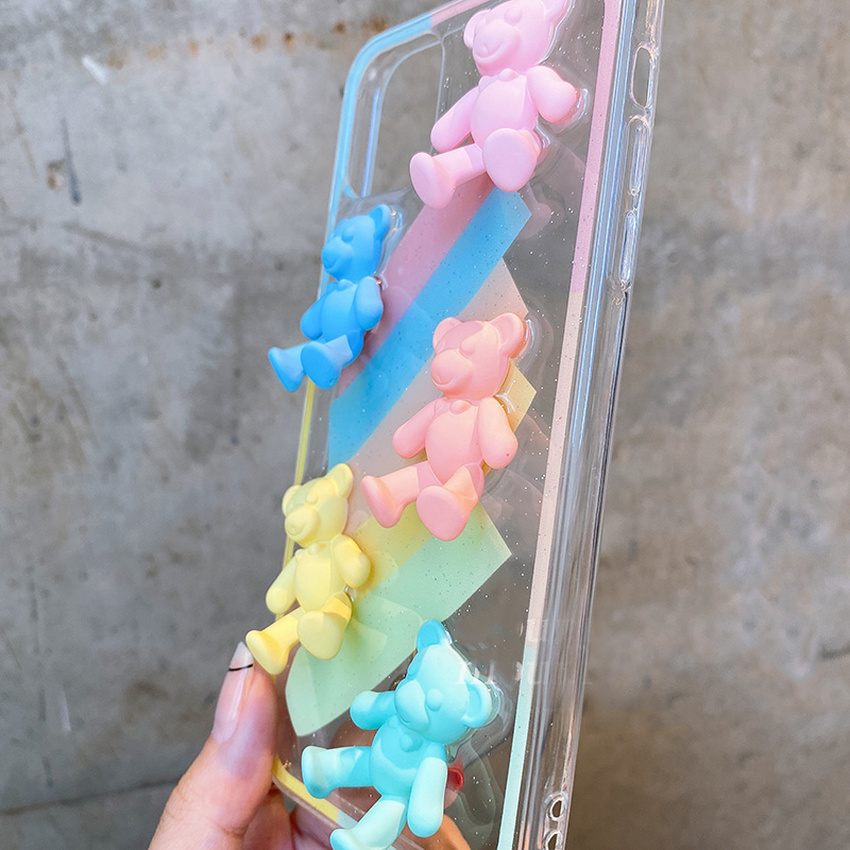 Ốp điện thoại TPU Silicon mềm trong suốt hình gấu nhiều màu sắc cho Iphone 11 Pro Max 6 6s 7 8 X Xr Xs Max 7 8 Plus | BigBuy360 - bigbuy360.vn