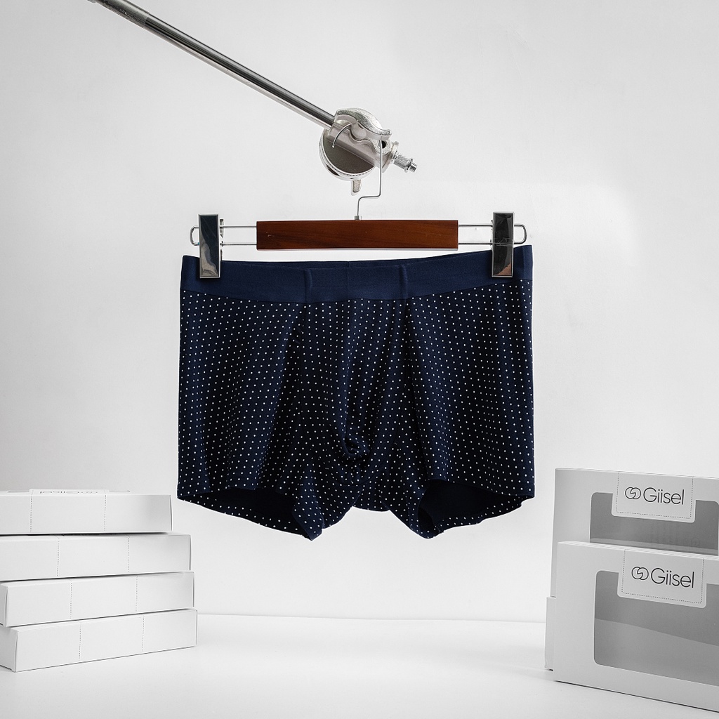 Quần lót nam  - SỊP ĐÙI BOXER cotton co giãn - 5 màu  - mã chấm bi Giisel