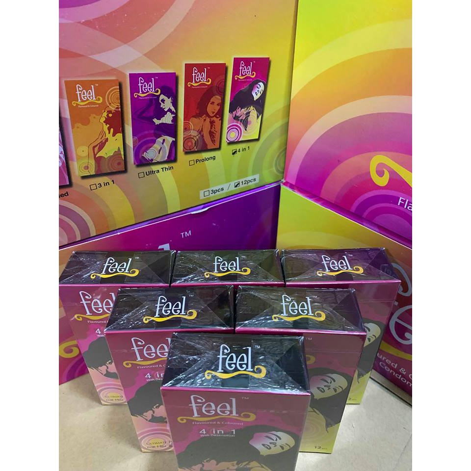 Combo 2Hộp/24 chiếc Bao Cao Su Kéo Dài Thời Gian Feel 4 In 1 Gai Nỗi