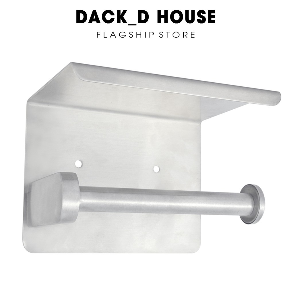 Giá treo giấy vệ sinh inox 304 Dack D House, có kèm miếng dán keo 3M và bộ ốc vít siêu chắc chắn, gia dụng cao cấp