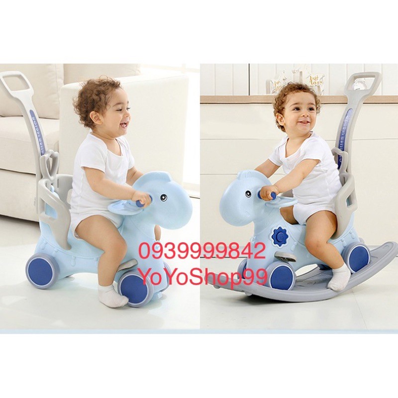 Ngựa bập bênh đa năng kiêm xe chòi chân và xe đẩy cho bé Toys House WM19033, hàng chính hãng cho bé