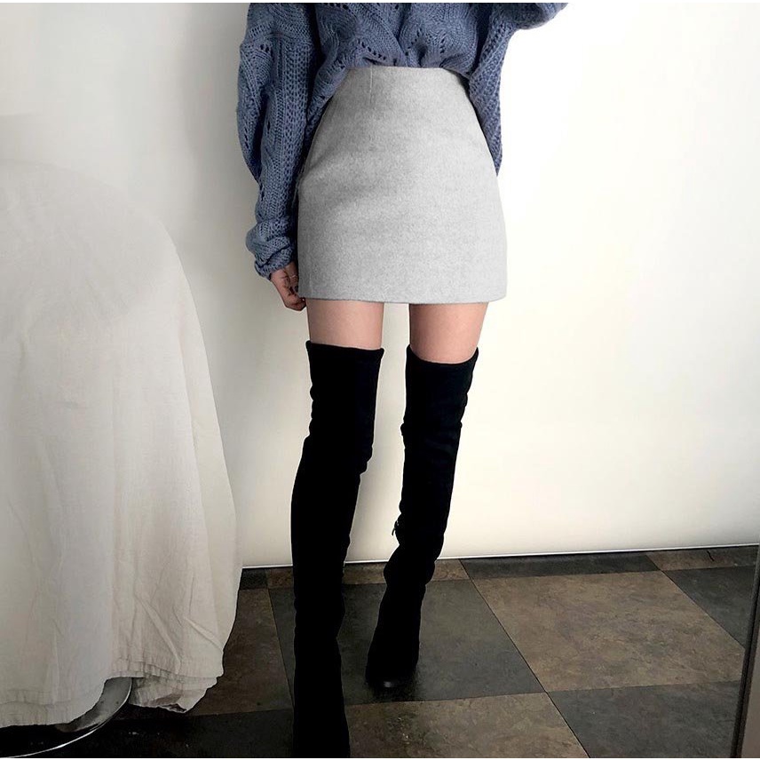 Chân váy cạp cao chữ A, váy dạ ngắn, chân váy kèm lót trong_v34 | BigBuy360 - bigbuy360.vn