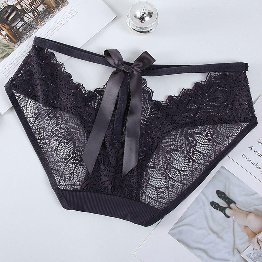 Mocho Quần Lót Lưới Đào Thoáng Khí Hở Rốn In Họa Tiết Ren Cho Nữ