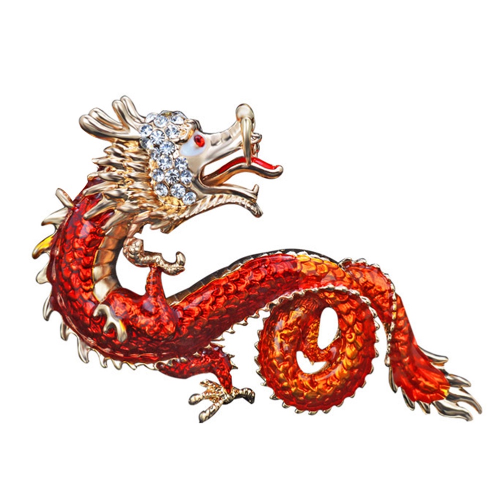 Móc Khóa Hình Con Rồng Đính Đá Phong Cách Trung Hoa