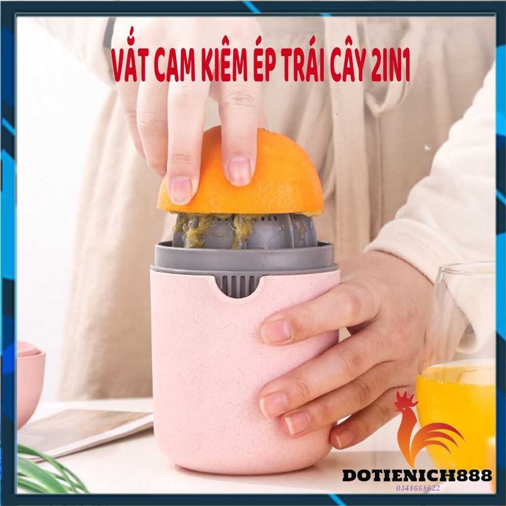 [ẢNH THẬT] Dụng cụ vắt nước cam ép nước trái cây 2in1 tiện lợi chất liệu nhựa lúa mạch an toàn