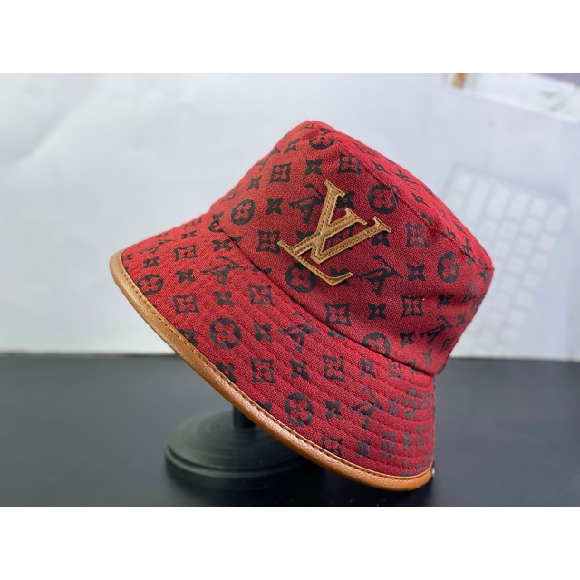 mũ bo bucket hàn L (V) viền da nâu - nón vành dành cho nữ trend