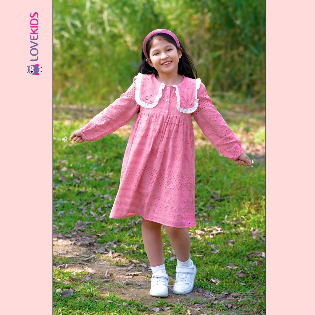 Váy baby doll thêu dài tay - Lovekids