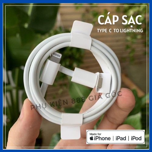 Cáp Sạc bóc máy Type C to Lightning Chính Hãng Apple kết nối iPhone, iPad hoặc iPod