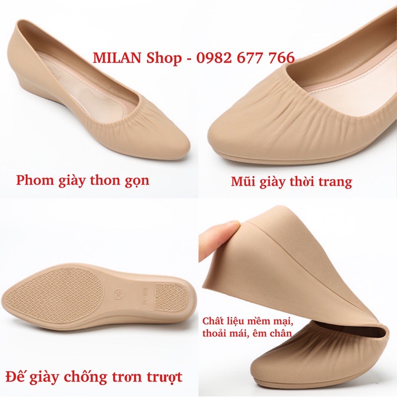 Giày cao gót đế xuồng cao 3cm êm chân siêu bền