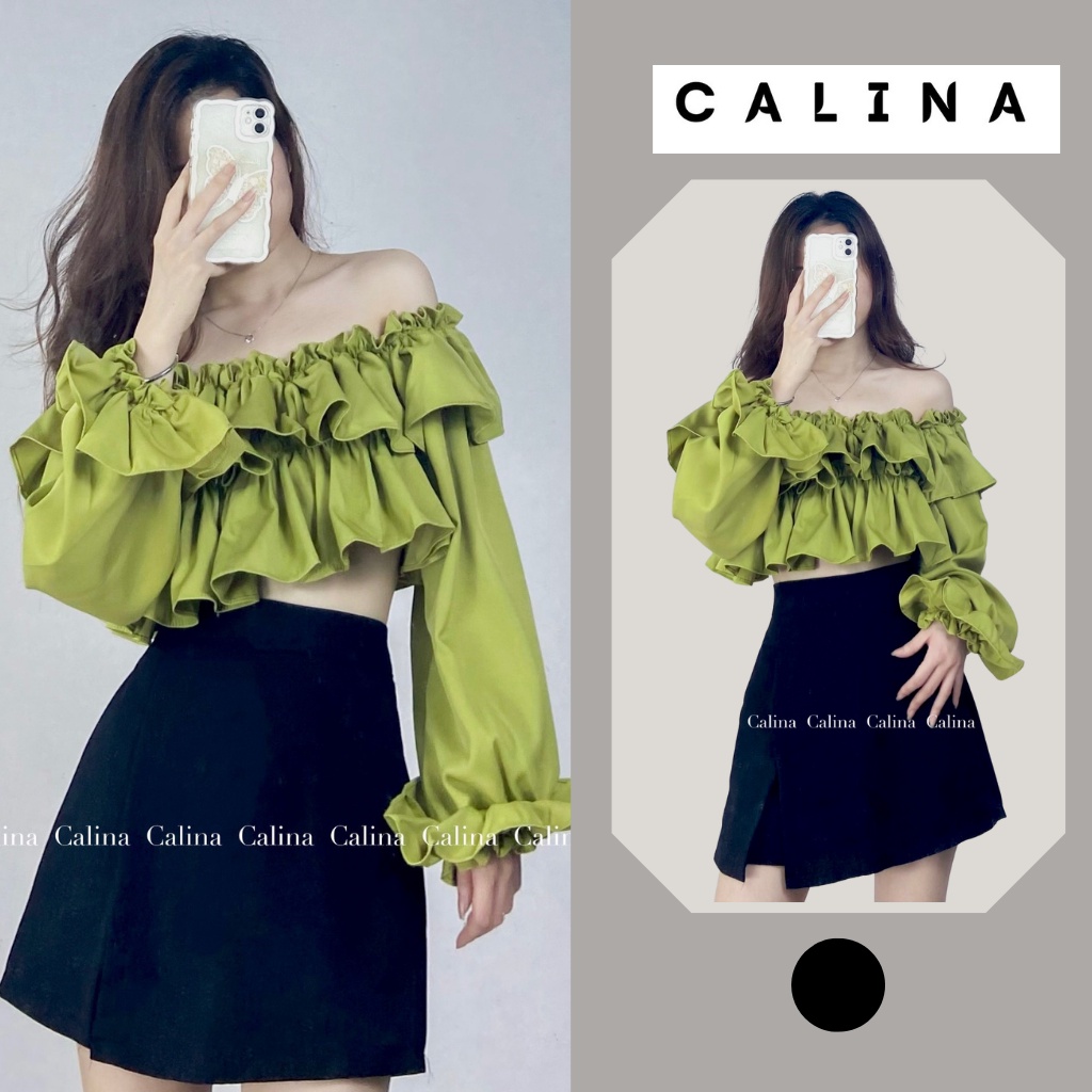 Quần giả váy nữ CALINA dáng chữ A màu đen xẻ 1 bên mẫu mới hot trend chất tuyết mưa đứng dáng fullsize từ 40kg-63kg M188