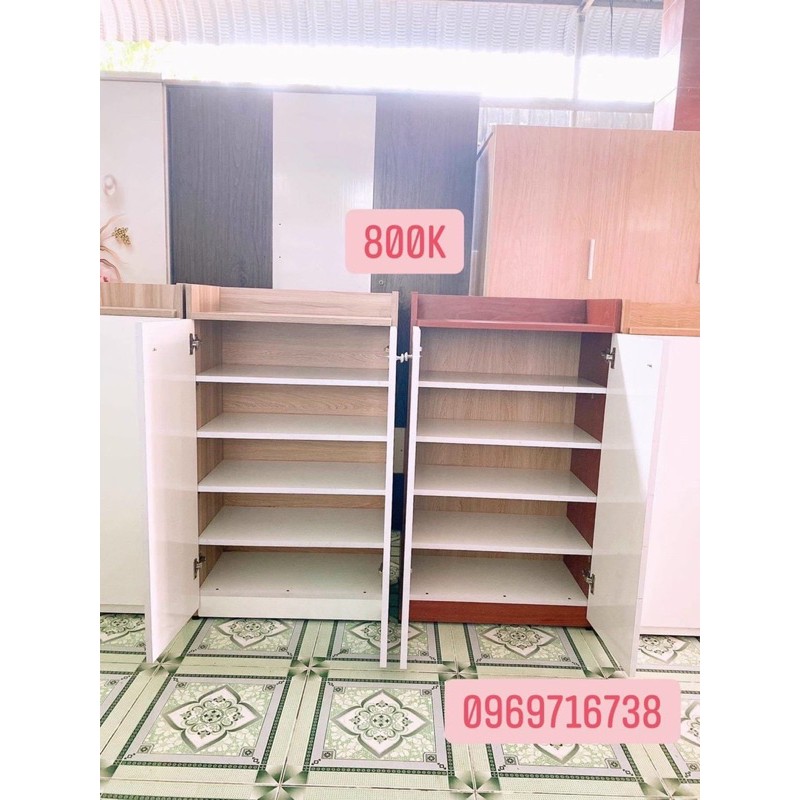 Tủ Giày Gỗ Phủ Melamine 1m ngang 60 Freeship 15Km HCM