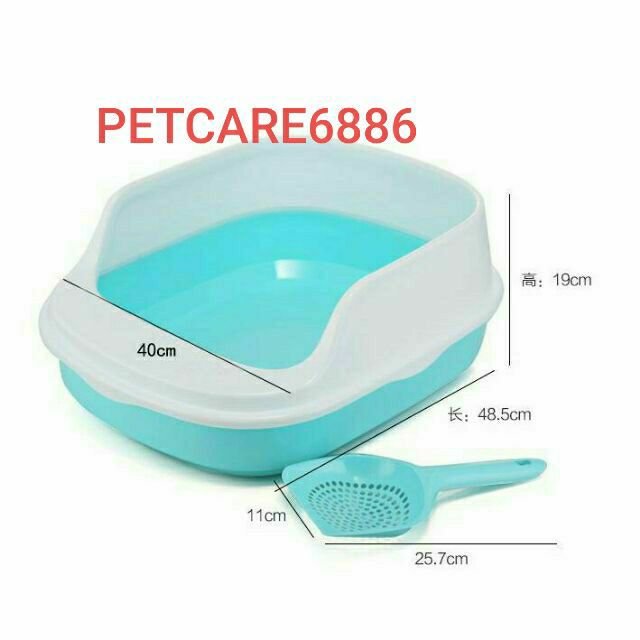 Khay vệ sinh mèo thành cao + xẻng cho mèo