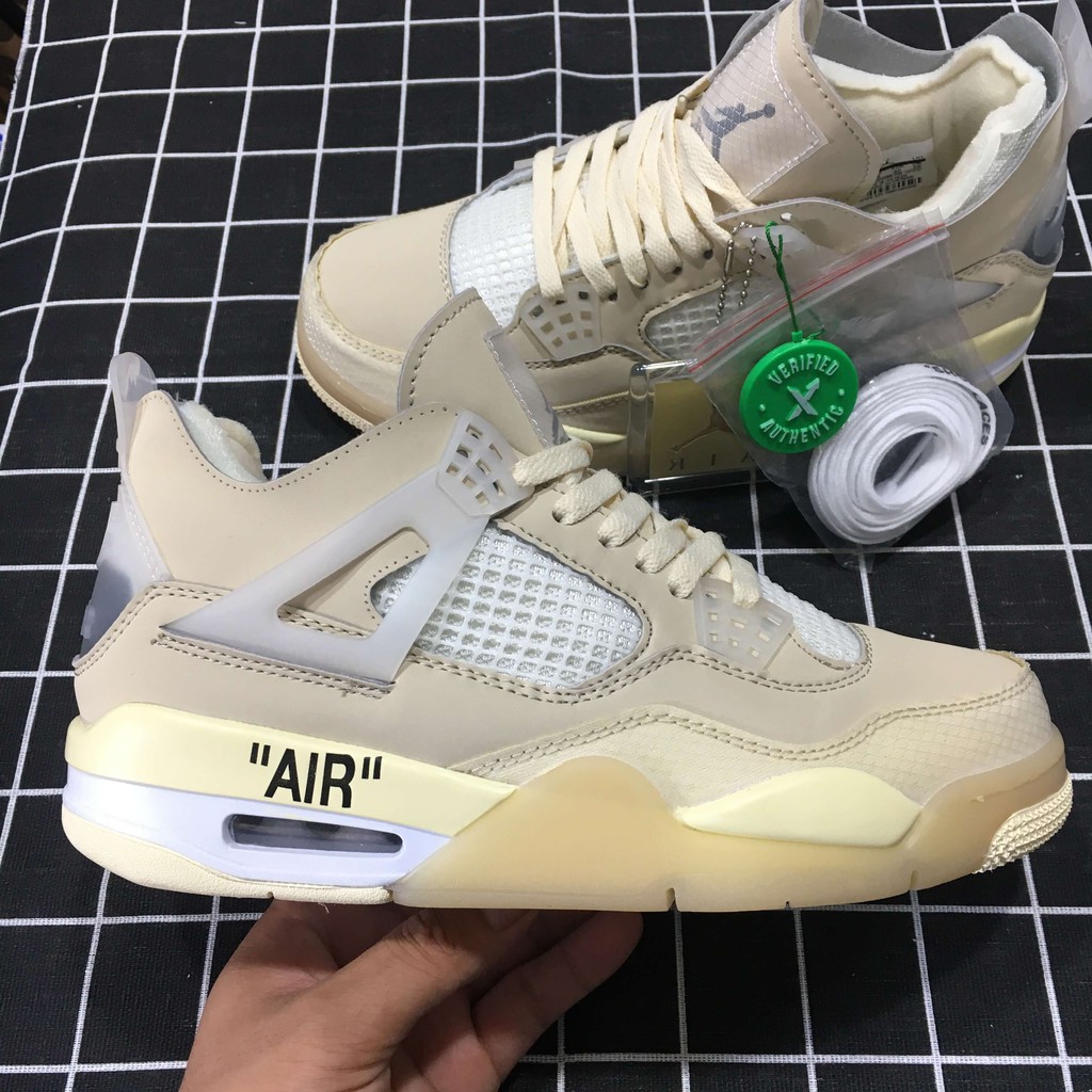 Giày Jordan 4 Off White Full Box Phụ Kiện Bản Trung [Fullbox+ bill+ tag+2 dây phụ)