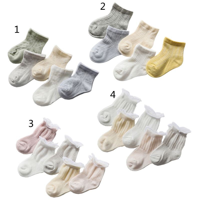 Set 5 Đôi Vớ Cotton Dệt Kim Dễ Thương Cho Bé