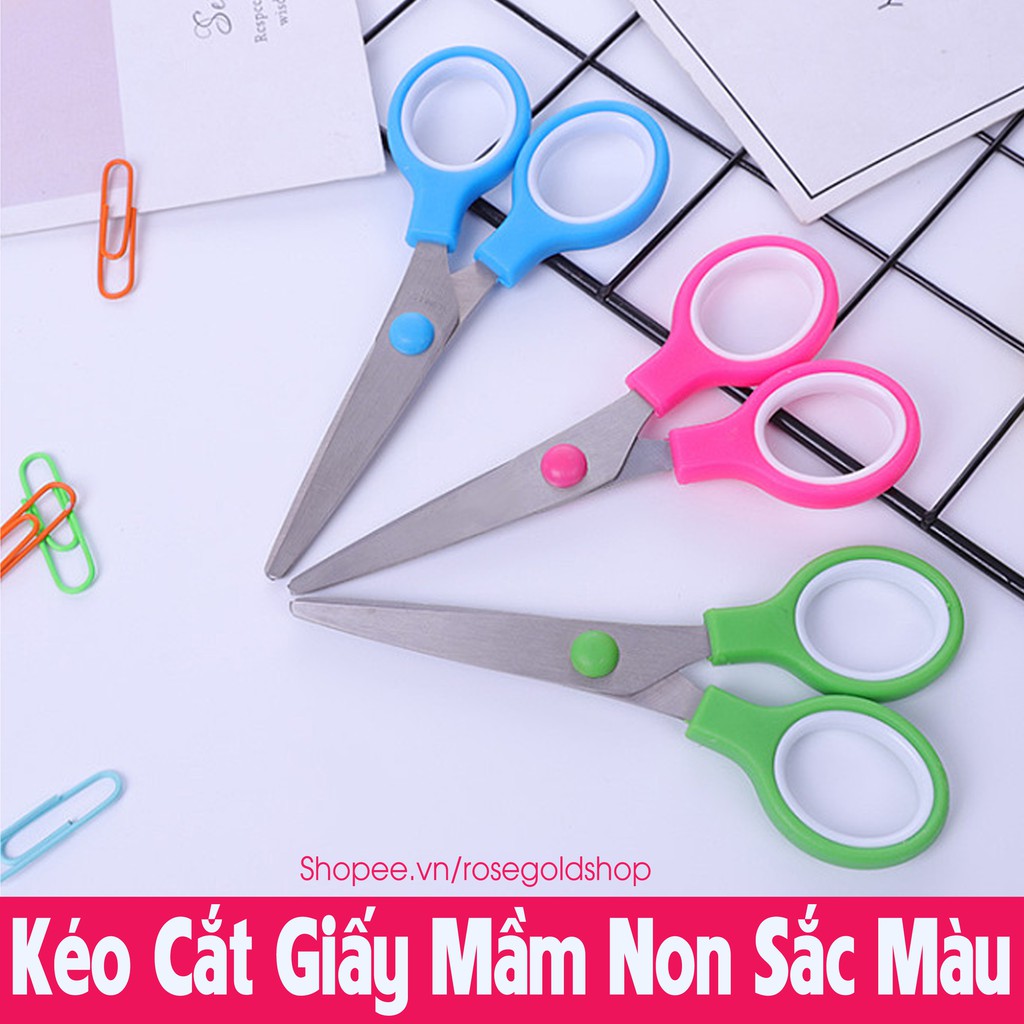 Kéo Cắt Giấy Mầm Non Size 13cm, Kéo Thủ Công Cho Bé