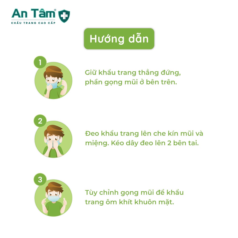 Khẩu trang y tế cho bé  in HỌA TIẾT 3 lớp Giấy Kháng Khuẩn & Vải Không Dệt - Chính Hãng AN TÂM - Hộp 50 cái | BigBuy360 - bigbuy360.vn