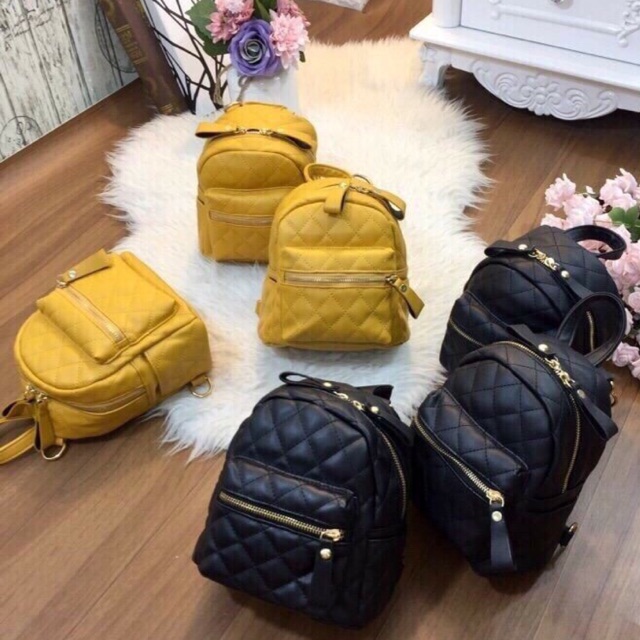 Balo nữ mini thêu ô nhiều ngăn thời trang hàn quốc đẹp đi chơi dễ thương giá rẻ HT27