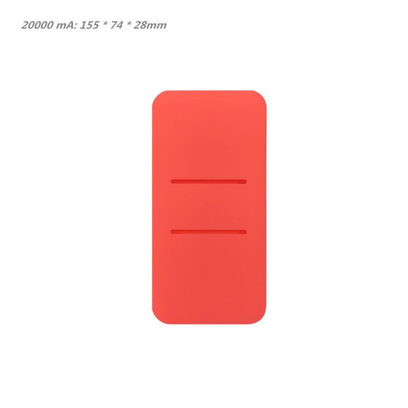 Vỏ silicon bảo vệ pin sạc dự phòng hai cổng USB cho Xiao Mi 2 10000/20000mAh