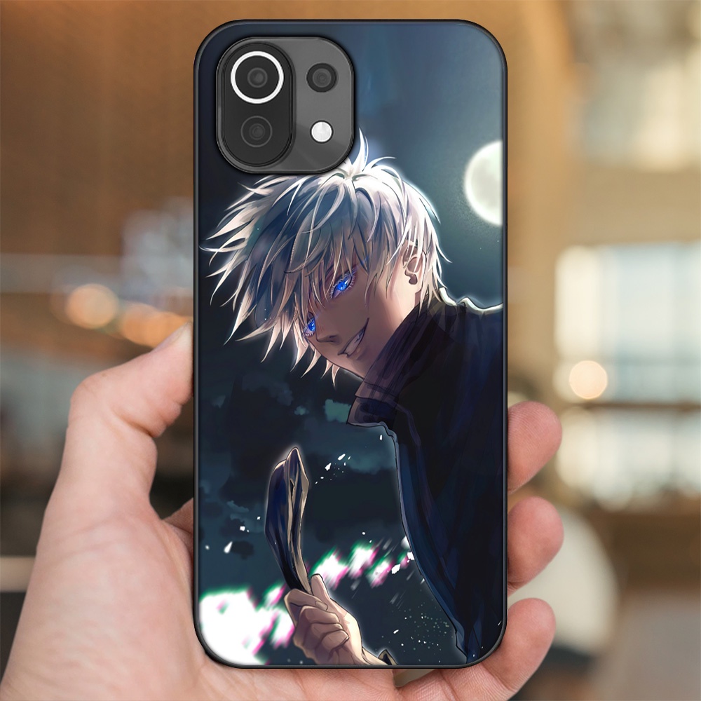 Ốp lưng Xiaomi Mi 11 Lite viền đen in hình Satoru Jujutsu Kaisen