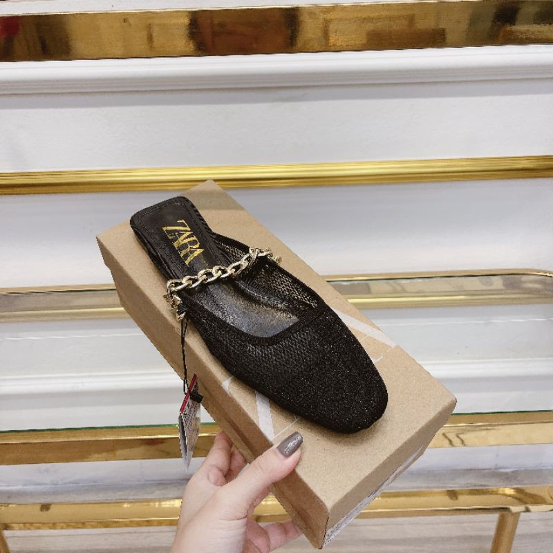 V(ẢNH THẬT) Dép Sục Lưới Zara Quai Xích Mềm Êm Fullbox Tem Hãng