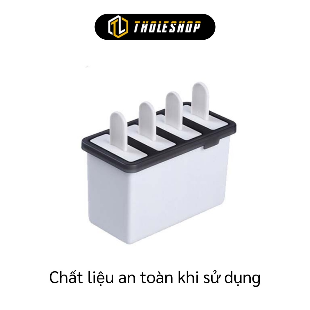 Khuôn Làm Kem - Hộp Làm Kem 4 Que - Khay Đông Đá Bằng Nhựa Cao Cấp  5087