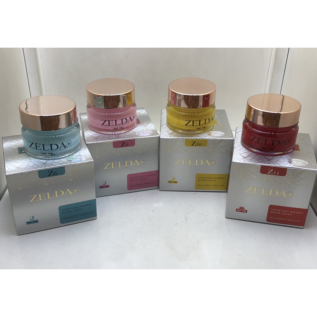 Kem ZELDA 15g mụn trắng da chống nắng lão hóa nám tàn nhang dưỡng ẩm se khít lỗ chân lông hộp lớn