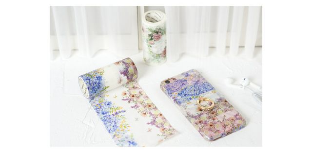 Băng dính trang trí Washi tape Chim hạc Và Washi tape Hoa bản to