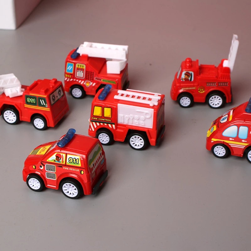 6pcs Car Model Toy Pull Back Car Toys Mobile Vehicle Fire Truck Taxi Model Kid Mini Cars Boy Toys Gift Diecasts Toy for Children